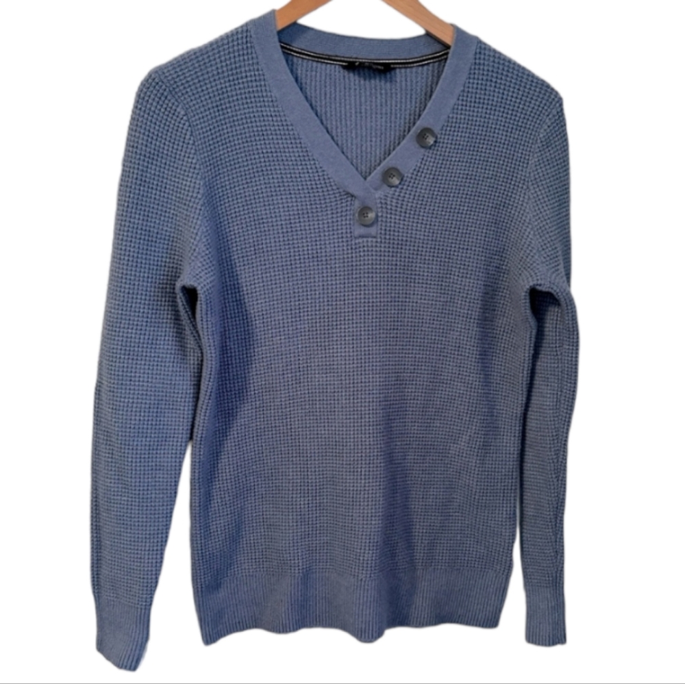 Denver Hayes Waffle Knit Long Sleeve  Sweater‎